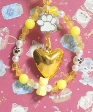 ハンドメイド♪プラカンリースチャーム★ねこちゃんCイエロー