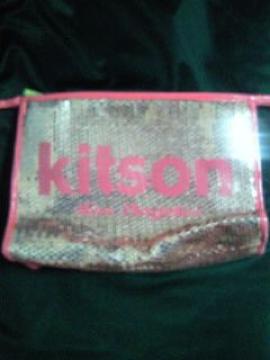 Kitson キットソン ピンク スパンコール クランチバッグ 鞄 バッグ BAG