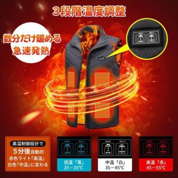 送込#新品#XL 電熱ベスト ヒーターベスト 11エリア発熱 USB加熱