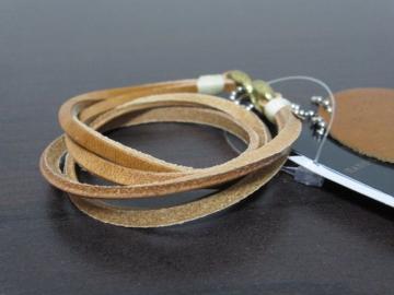 □nano・universe/ナノユニバース レザーフック ブレスレット/キャメル☆新品