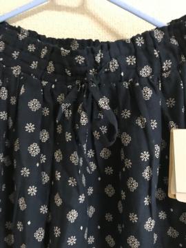 ★新品★未使用インド製品柄入りふんわり柔らかフレアスカートL