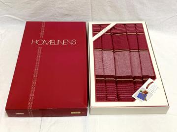 18361 HOMELINENS �A�N����100% ���z�c�J�o�[ �ԃX�g���C�v 55�~59cm ���g�p�i