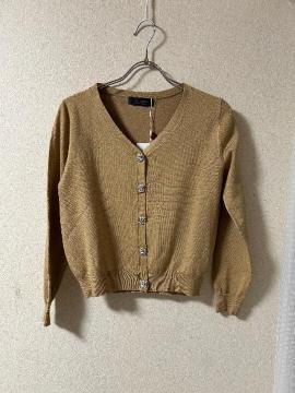 1.5万新品タグ付きJUSGLITTY★レーヨン混ビジューボタンカーディガン