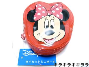 《New》ミニーマウス★小物整理*持ち運びに・ダイカット*マチ付ミニポーチ<レッド>