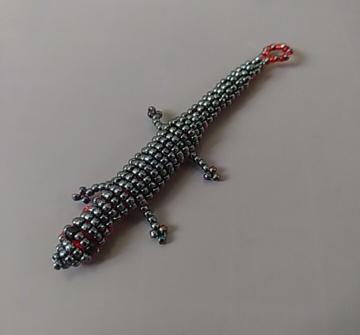 アカハライモリ ハンドメイド ビーズマスコット 未使用品