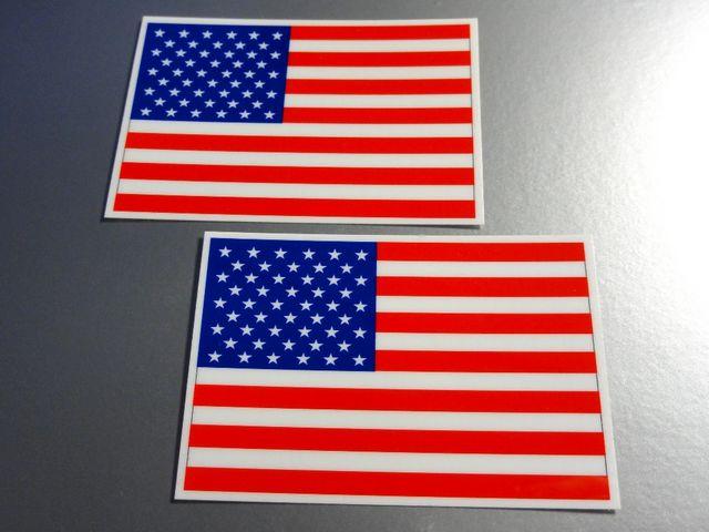 ■アメリカ国旗ステッカー2枚セット!星条旗 光沢シール☆ < 自動車/バイク ■アメリカ国旗ステッカー2枚セット!星条旗 光沢シール☆ < 自動車/バイク