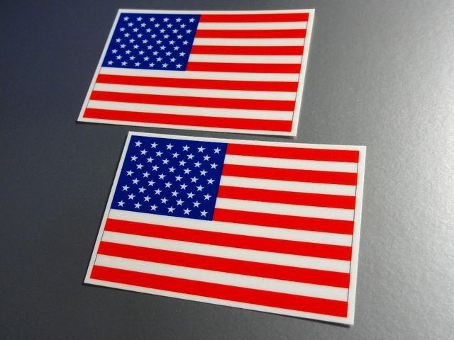 ■アメリカ国旗ステッカー2枚セット!星条旗 光沢シール☆ < 自動車/バイク ■アメリカ国旗ステッカー2枚セット!星条旗 光沢シール☆ < 自動車/バイク