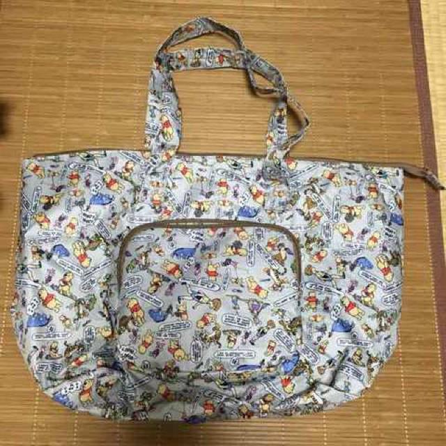 ディズニー・ポケッタブルトートバッグ。プー&フレンズ柄グレー < ブランド ディズニー・ポケッタブルトートバッグ。プー&フレンズ柄グレー < ブランドの