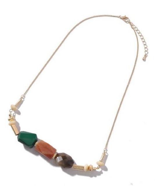 定価1,728円●カラフルMIXネックレス【新品】Green Parksグリーンパークス●緑 ゴールド < ブランド  定価1,728円●カラフルMIXネックレス【新品】Green Parksグリーンパークス●緑 ゴールド < ブランドの