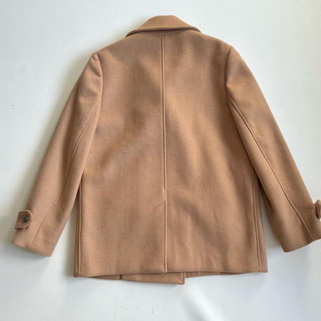◆美品◆NINE◆日本製◆ミドル丈ウールコート◆ピーコート◆ベージュ◆S < 女性ファッション ◆美品◆NINE◆日本製◆ミドル丈ウールコート◆ピーコート◆ベージュ◆S < 女性ファッションの