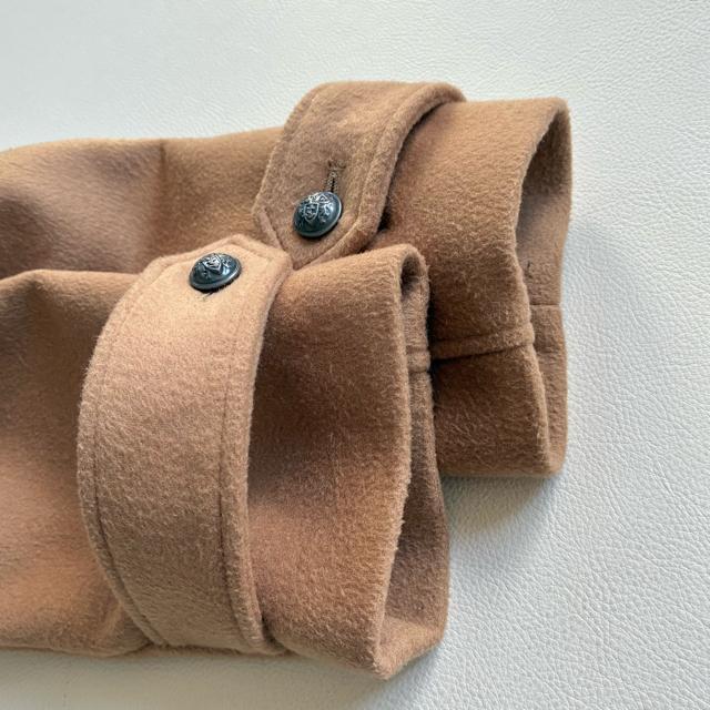 ◆美品◆NINE◆日本製◆ミドル丈ウールコート◆ピーコート◆ベージュ◆S < 女性ファッション ◆美品◆NINE◆日本製◆ミドル丈ウールコート◆ピーコート◆ベージュ◆S < 女性ファッションの