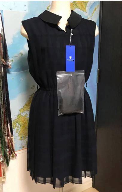 バーバリーシフォンチェックプリーツワンピース  ネイビー 新品 < ブランド  バーバリーシフォンチェックプリーツワンピース  ネイビー 新品 < ブランドの