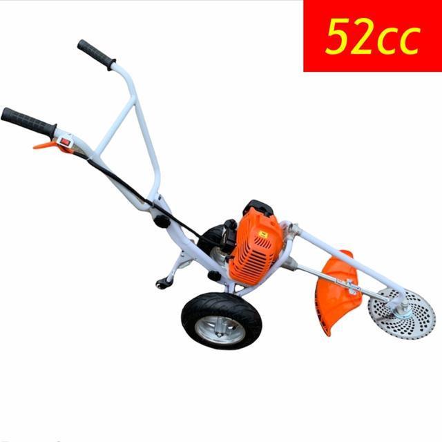 タイヤ付きエンジン草刈機 52cc 新型 手押し草刈り機 チップソーおまけ付き < ペット/手芸/園芸  タイヤ付きエンジン草刈機 52cc 新型 手押し草刈り機 チップソーおまけ付き  < ペット/手芸/園芸の