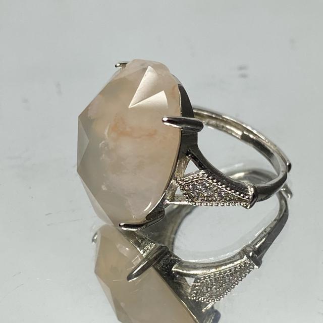 《No.R200》天然石桜瑪瑙 フリーサイズリング < 女性アクセサリー/時計  《No.R200》天然石桜瑪瑙 フリーサイズリング < 女性アクセサリー/時計の