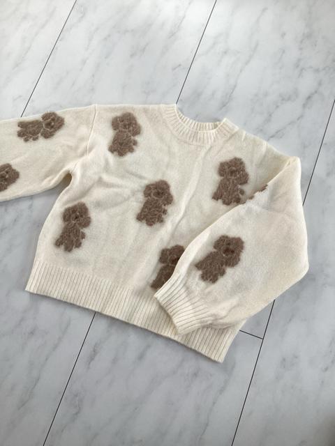 GU トイプードル ニット ジャガードセーター 130 ジーユー < ブランド  GU トイプードル ニット ジャガードセーター 130 ジーユー  < ブランドの