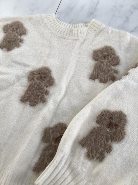 GU トイプードル ニット ジャガードセーター 130 ジーユー < ブランド  GU トイプードル ニット ジャガードセーター 130 ジーユー < ブランドの