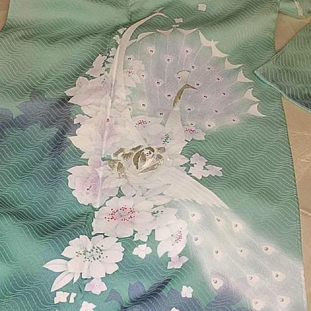 一度着用 付け下げ 訪問着 孔雀刺繍 < 女性ファッション  一度着用 付け下げ 訪問着 孔雀刺繍 < 女性ファッションの
