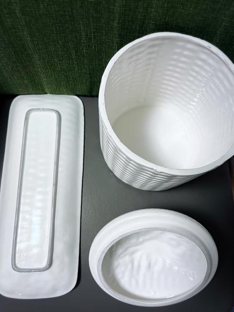 70年代 陶器 小物入れ セット マーガレット ヴィンテージ 花柄 収納 ビンテージ 白 ホワイト キャニスター トレー トレイ < インテリア/ライフ  70年代 陶器 小物入れ セット マーガレット ヴィンテージ 花柄 収納 ビンテージ 白 ホワイト キャニスター トレー トレイ < インテリア/ライフの