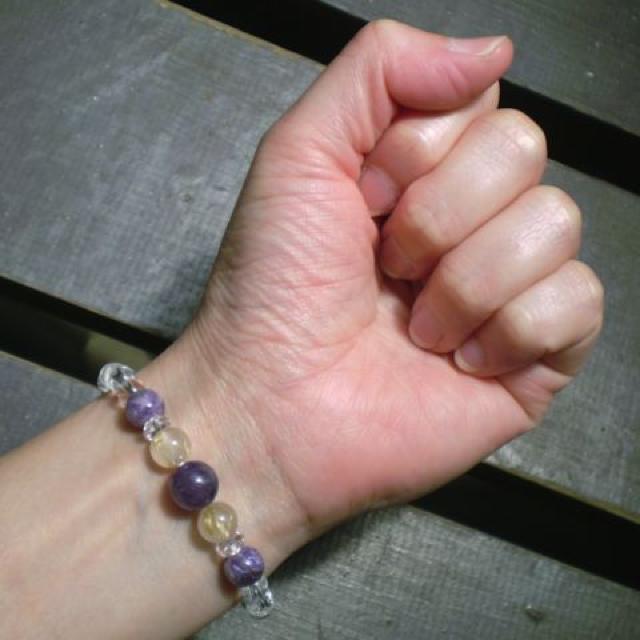 ☆第7チャクラ活性☆ゴールド・パープル*パワーストーンブレス < 女性アクセサリー/時計 ☆第7チャクラ活性☆ゴールド・パープル*パワーストーンブレス < 女性アクセサリー/時計の