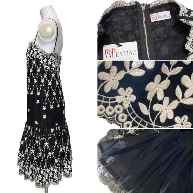 新品レッドヴァレンティノRED VALENTINO刺繍ワンピース 黒 < ブランド 新品レッドヴァレンティノRED VALENTINO刺繍ワンピース 黒 < ブランドの