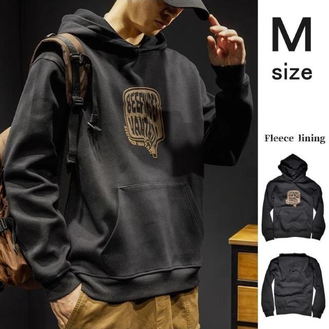 ◆裏起毛プルオーバーロゴフードパーカー ブラック エイトボアー◆黒k09 < 男性ファッション  ◆裏起毛プルオーバーロゴフードパーカー ブラック エイトボアー◆黒k09  < 男性ファッションの