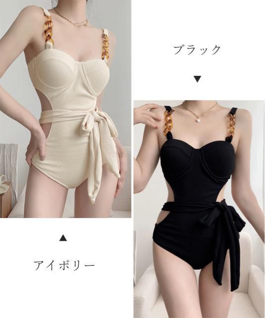 送料無料 新品 ワンピース水着 ウエストリボンモノキニ < 女性ファッション  送料無料 新品 ワンピース水着 ウエストリボンモノキニ < 女性ファッションの