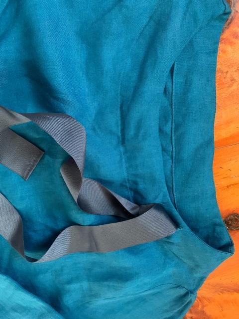 韓國製 麻100% 青ワンピース サイズフリ 送料無料 < 女性ファッション  韓國製 麻100% 青ワンピース サイズフリ 送料無料 < 女性ファッションの