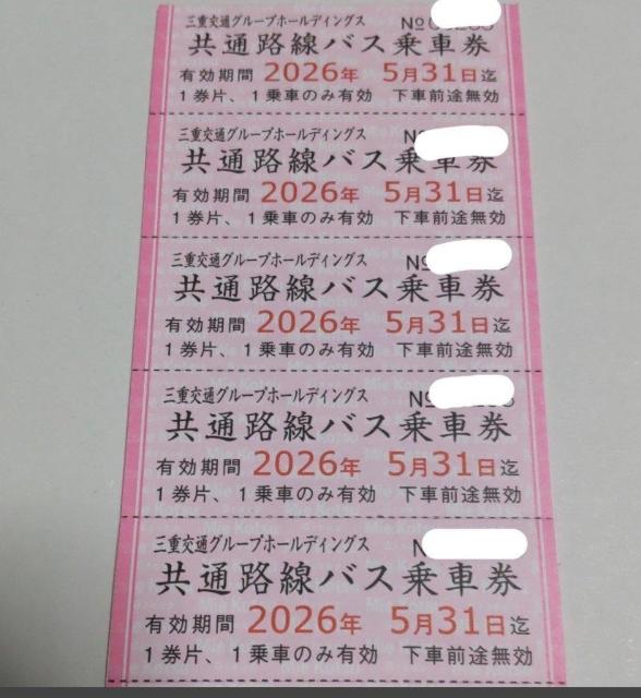 三重交通株主優待 共通路線バス乗車券 15枚綴り 1冊(2冊に変更可能) 有効期限2026年5月末 < チケット/金券 三重交通株主優待 共通路線バス乗車券 15枚綴り 1冊(2冊に変更可能) 有効期限2026年5月末 < チケット/金券の