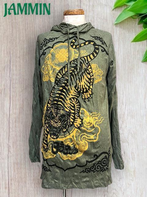 虎ロンT エスニック アジアン タイガー ヒッピー 魔除け 個性派 寅 < 男性ファッション 虎ロンT エスニック アジアン タイガー ヒッピー 魔除け 個性派 寅 < 男性ファッションの