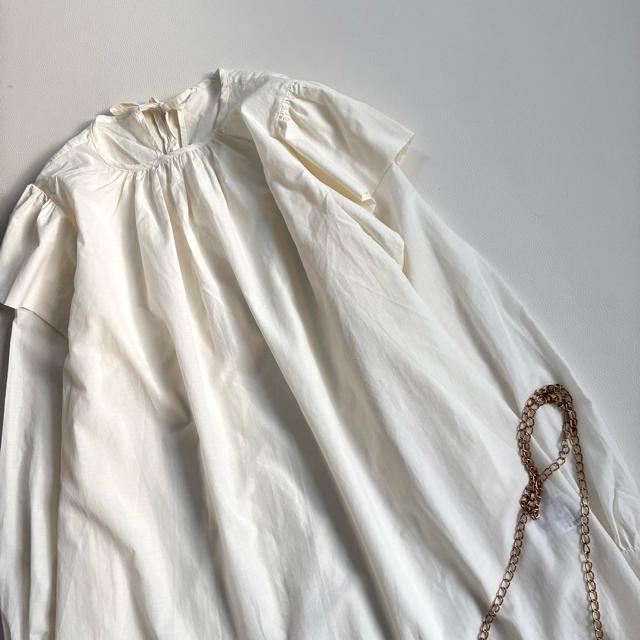 ◆美品◆エイミーイストワール◆フリル長袖ブラウス◆チュニック◆アイボリー白◆F < 女性ファッション ◆美品◆エイミーイストワール◆フリル長袖ブラウス◆チュニック◆アイボリー白◆F < 女性ファッションの