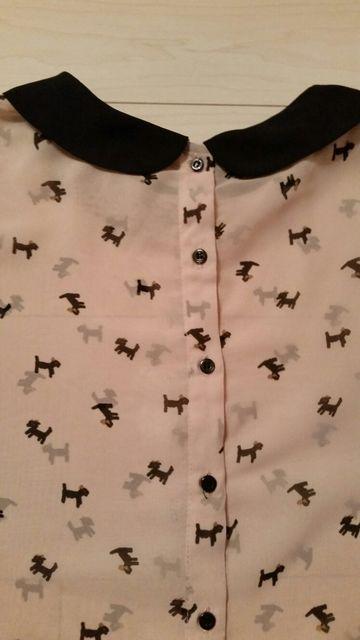 ●ZARA●シースルーdog柄ブラウス/size EUR XS < ブランド  ●ZARA●シースルーdog柄ブラウス/size EUR XS < ブランドの