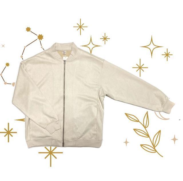 Purple&Yellow◎フェイクスエードzip-upブルゾン◎薄ベージュ(ユニセM)新品 < ブランド Purple&Yellow◎フェイクスエードzip-upブルゾン◎薄ベージュ(ユニセM)新品 < ブランドの