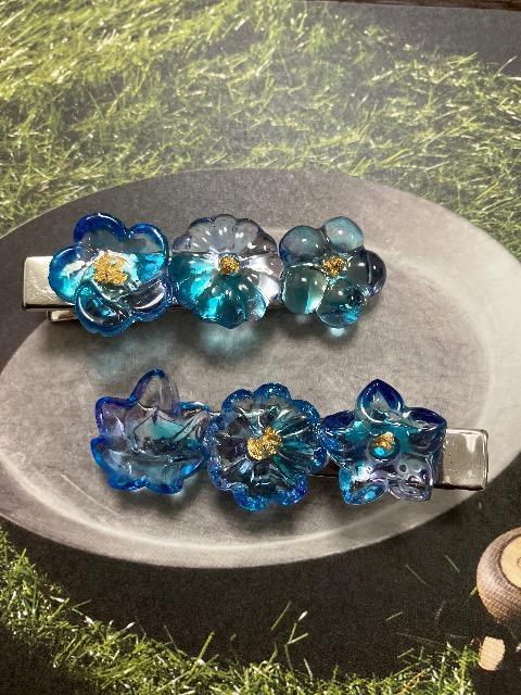 ハンドメイド レジン ヘアクリップ 2点セット 和菓子 < 女性ファッション  ハンドメイド レジン ヘアクリップ 2点セット 和菓子  < 女性ファッションの