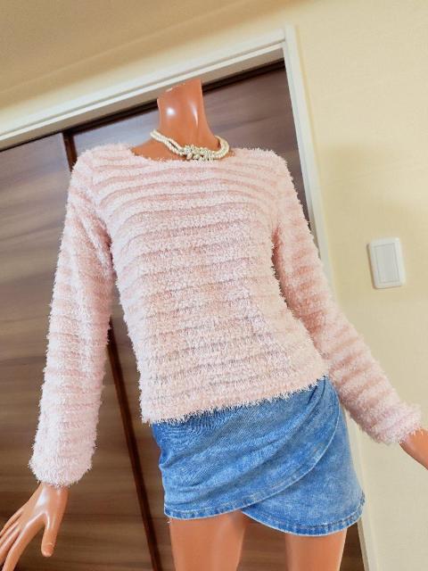 CECILMcBee★M★ピンクボーダーラインふっくらニットカットソー < ブランド  CECILMcBee★M★ピンクボーダーラインふっくらニットカットソー < ブランドの