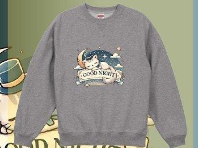 癒やし 猫 ラグランスリーブ クルーネック スウェット XL ミックスグレー < 男性ファッション 癒やし 猫 ラグランスリーブ クルーネック スウェット XL ミックスグレー < 男性ファッションの