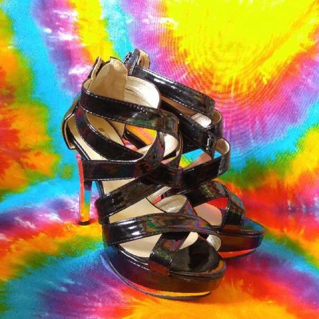 超美脚(p^-^)pエナメル×メタルヒール厚底サンダル□高ヒール < 女性ファッション 超美脚(p^-^)pエナメル×メタルヒール厚底サンダル□高ヒール < 女性ファッションの