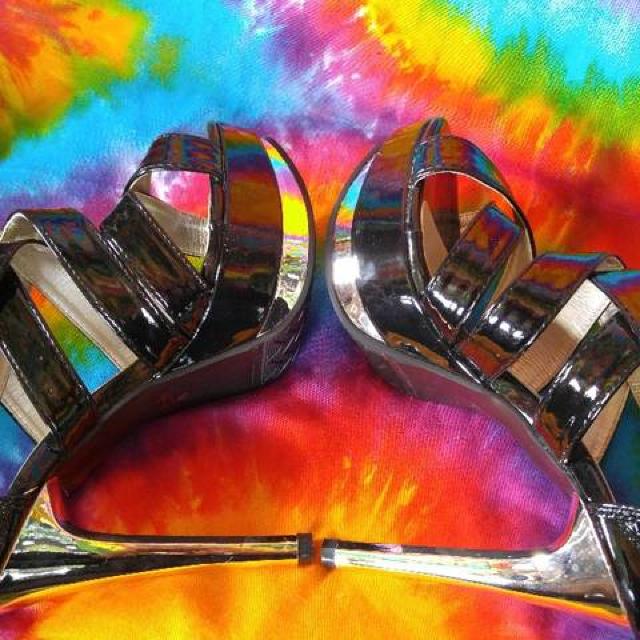 超美脚(p^-^)pエナメル×メタルヒール厚底サンダル□高ヒール < 女性ファッション 超美脚(p^-^)pエナメル×メタルヒール厚底サンダル□高ヒール < 女性ファッションの