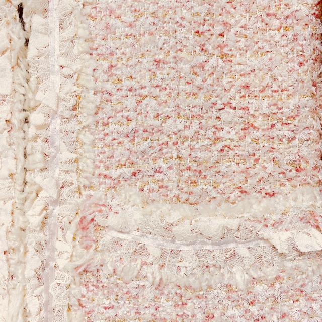 ピンクゴールドオフホワイトレースツイードジャケットコート新品 < 女性ファッション ピンクゴールドオフホワイトレースツイードジャケットコート新品 < 女性ファッションの