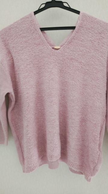 プードル風Vネックピンク春ニット◆定価13200円/日本製◆迄セット割 < 女性ファッション プードル風Vネックピンク春ニット◆定価13200円/日本製◆迄セット割 < 女性ファッションの