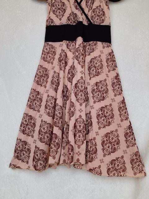 キャプスリーブ Vネック クラシカル フロッキー プリント ワンピース F N2m < 女性ファッション  キャプスリーブ Vネック クラシカル フロッキー プリント ワンピース F N2m < 女性ファッションの