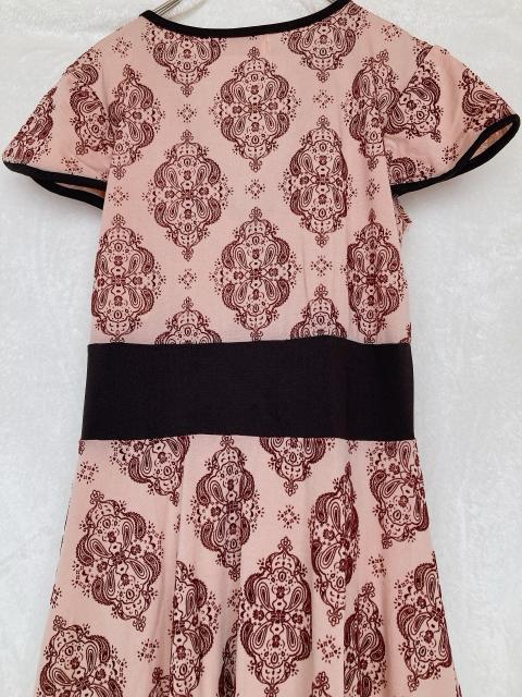 キャプスリーブ Vネック クラシカル フロッキー プリント ワンピース F N2m < 女性ファッション  キャプスリーブ Vネック クラシカル フロッキー プリント ワンピース F N2m < 女性ファッションの