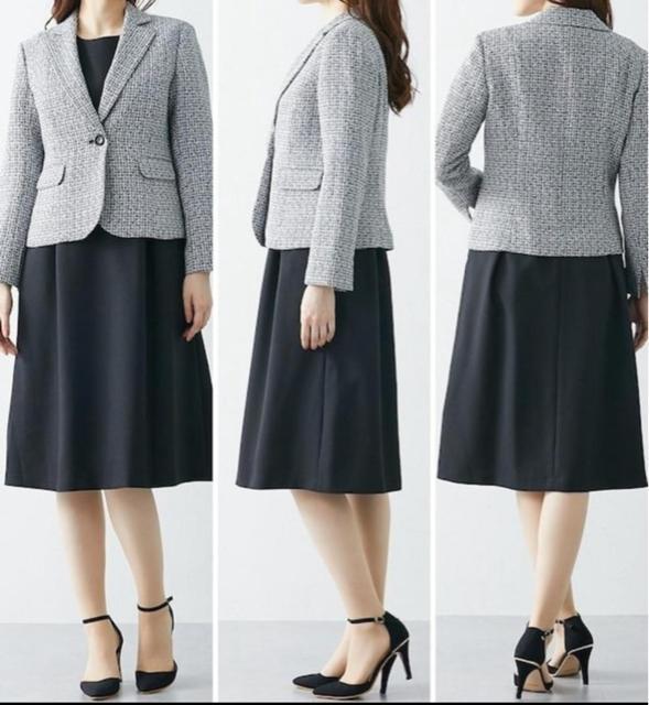 新品☆L♪ワンピーススーツ♪黒系セレブレイトスーツ入学式卒業式にもR165 < 女性ファッション 新品☆L♪ワンピーススーツ♪黒系セレブレイトスーツ入学式卒業式にもR165 < 女性ファッションの