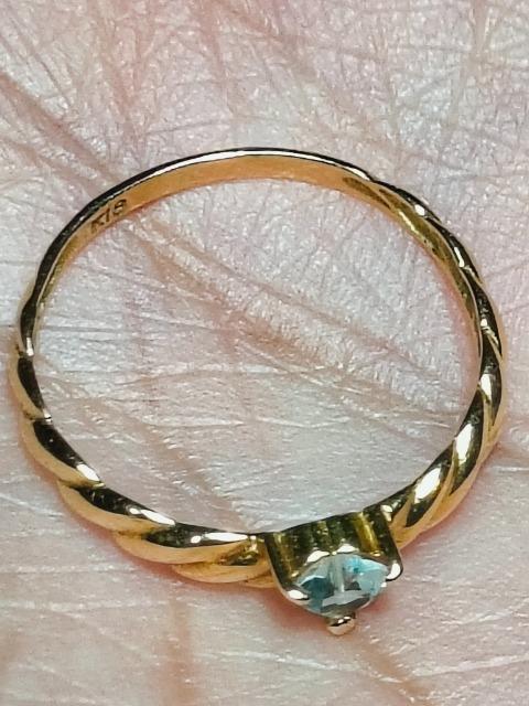 K18金★綺麗なGOLD映える☆可愛いハート型アクアマリンリングさん♪ < 女性アクセサリー/時計 K18金★綺麗なGOLD映える☆可愛いハート型アクアマリンリングさん♪ < 女性アクセサリー/時計の