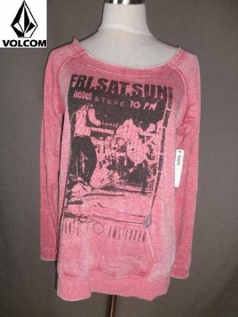 ボルコム《VOLCOM》胸元ザックリトレーナーUS LADY'S M赤灰 < ブランド  ボルコム《VOLCOM》胸元ザックリトレーナーUS LADY'S M赤灰  < ブランドの