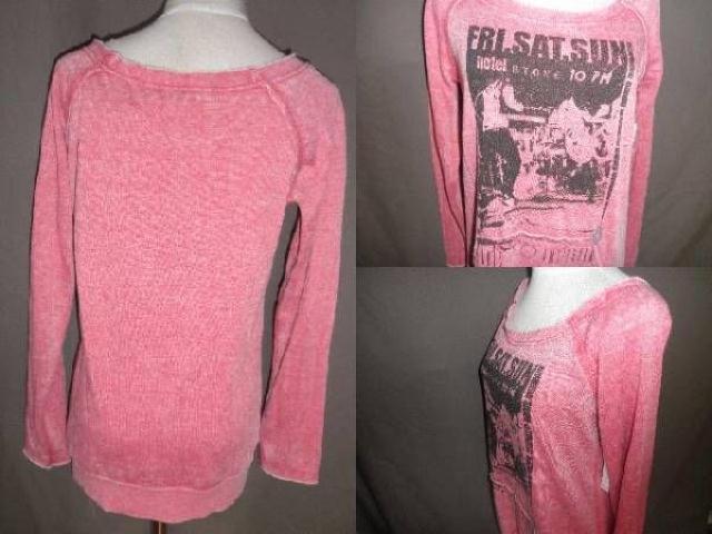 ボルコム《VOLCOM》胸元ザックリトレーナーUS LADY'S M赤灰 < ブランド  ボルコム《VOLCOM》胸元ザックリトレーナーUS LADY'S M赤灰 < ブランドの