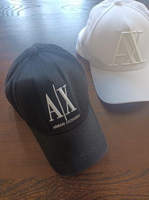 ARMANIEXCHANGE★AX白刺繍デカロゴキャップ帽子★男女OK★カッコイイ★黒白★アルマーニエクスチェンジ★ < 男性ファッション  ARMANIEXCHANGE★AX白刺繍デカロゴキャップ帽子★男女OK★カッコイイ★黒白★アルマーニエクスチェンジ★  < 男性ファッションの