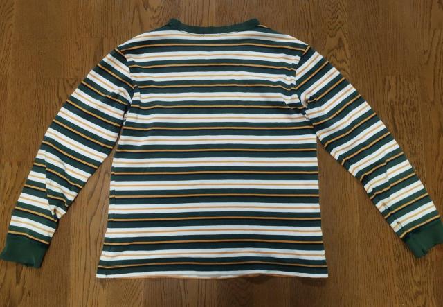 UNIQLOキッズ緑白マルチボーダー長袖カットソー150 レディースS 難有り < ブランド  UNIQLOキッズ緑白マルチボーダー長袖カットソー150 レディースS 難有り < ブランドの