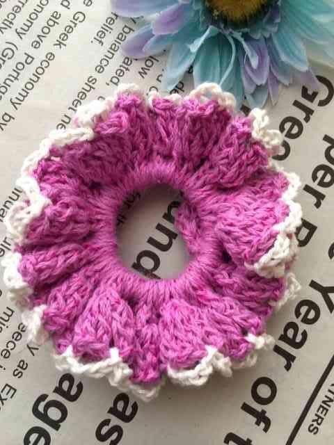 ハンドメイド ボリューム シュシュ ピンク コットン axes好き 姫 < 女性ファッション  ハンドメイド ボリューム シュシュ ピンク コットン axes好き 姫 < 女性ファッションの