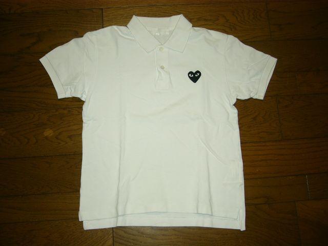 コムデギャルソンPLAY半袖ポロシャツS白ハートワッペン < ブランド コムデギャルソンPLAY半袖ポロシャツS白ハートワッペン < ブランドの