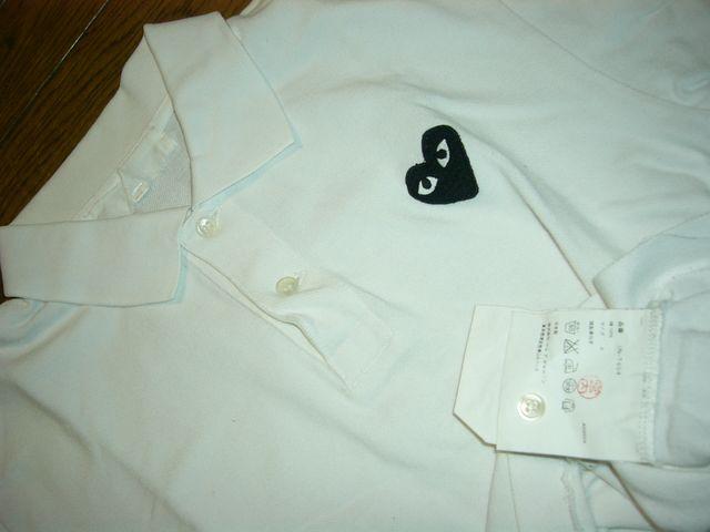 コムデギャルソンPLAY半袖ポロシャツS白ハートワッペン < ブランド コムデギャルソンPLAY半袖ポロシャツS白ハートワッペン < ブランドの